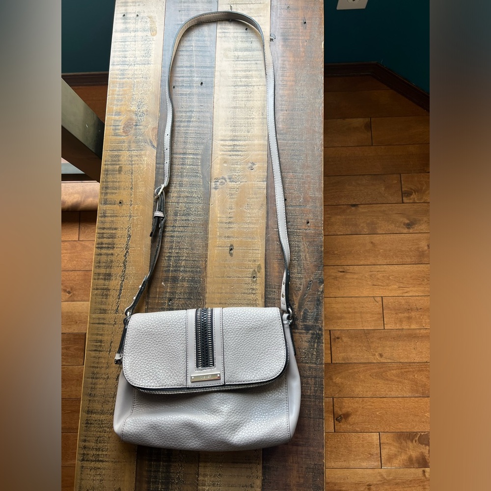 Nine West Grey Purse with Faux Zipper